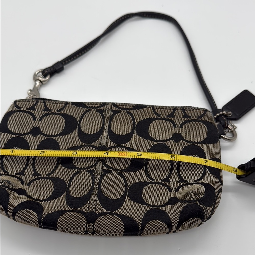 Coach Black and Tan Signature Wristlet Clutch - Picture 6 of 6